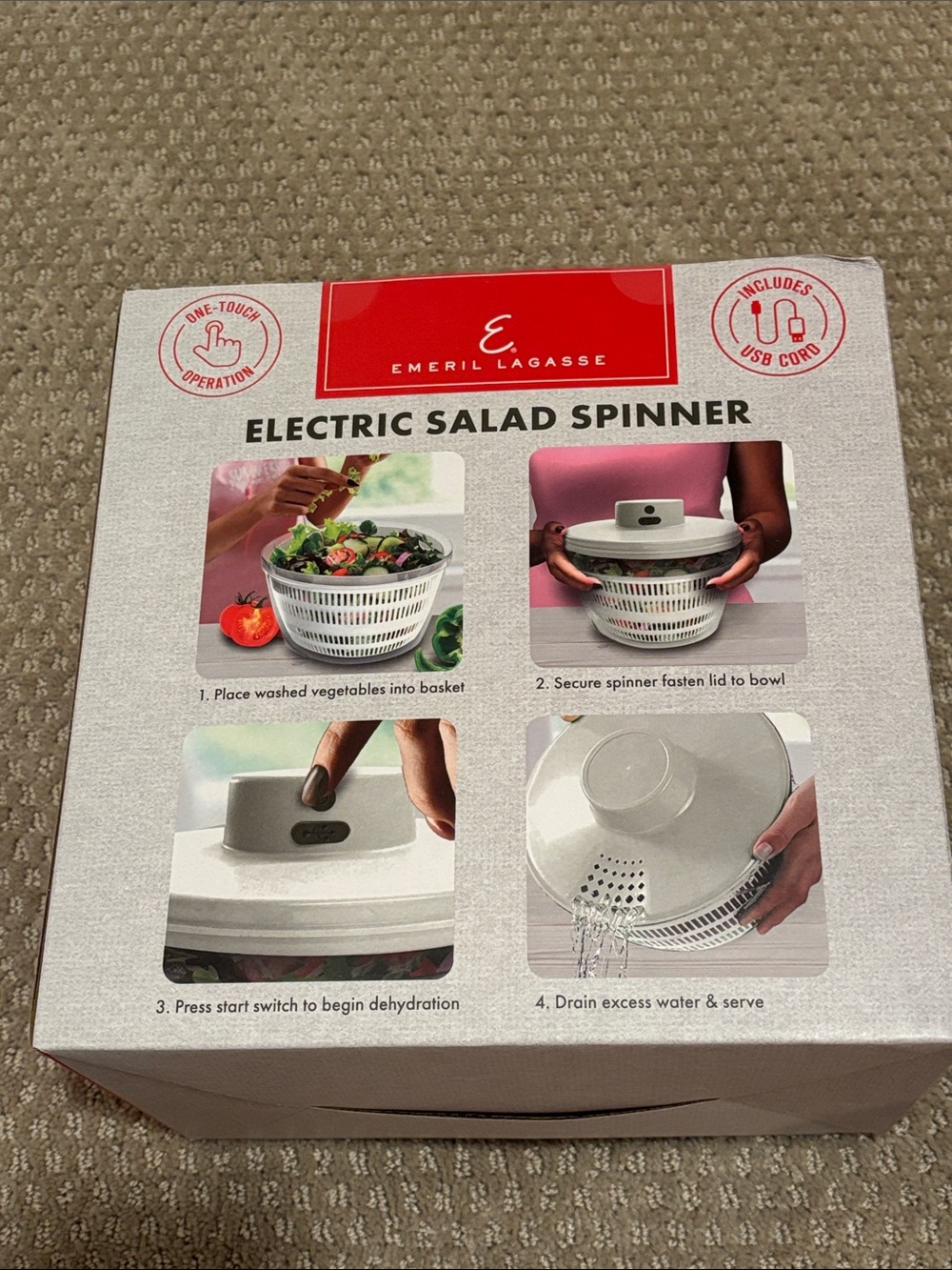 Electric Salad Spinner - White